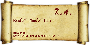 Keő Amália névjegykártya